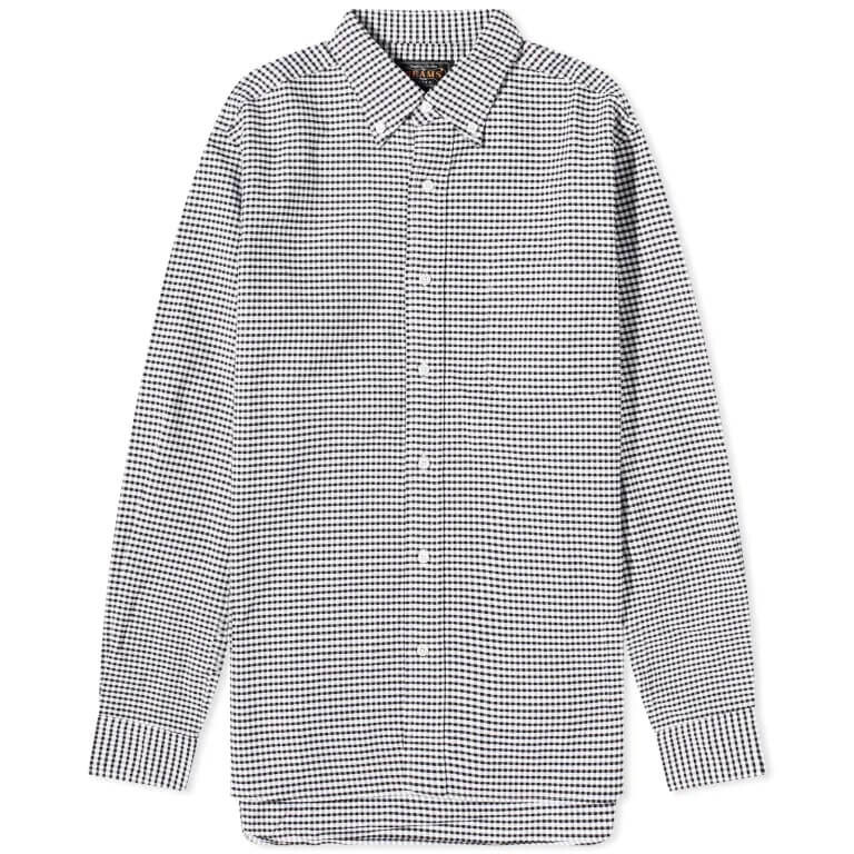 

Рубашка Beams Plus Button Down Gingham Oxford, черный/белый