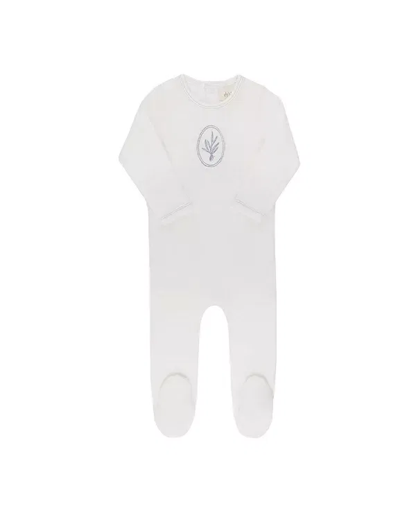 Детский комбинезон с принтом Velour Center Floral Collection Footie Ely'S & Co., Ivory | Blue