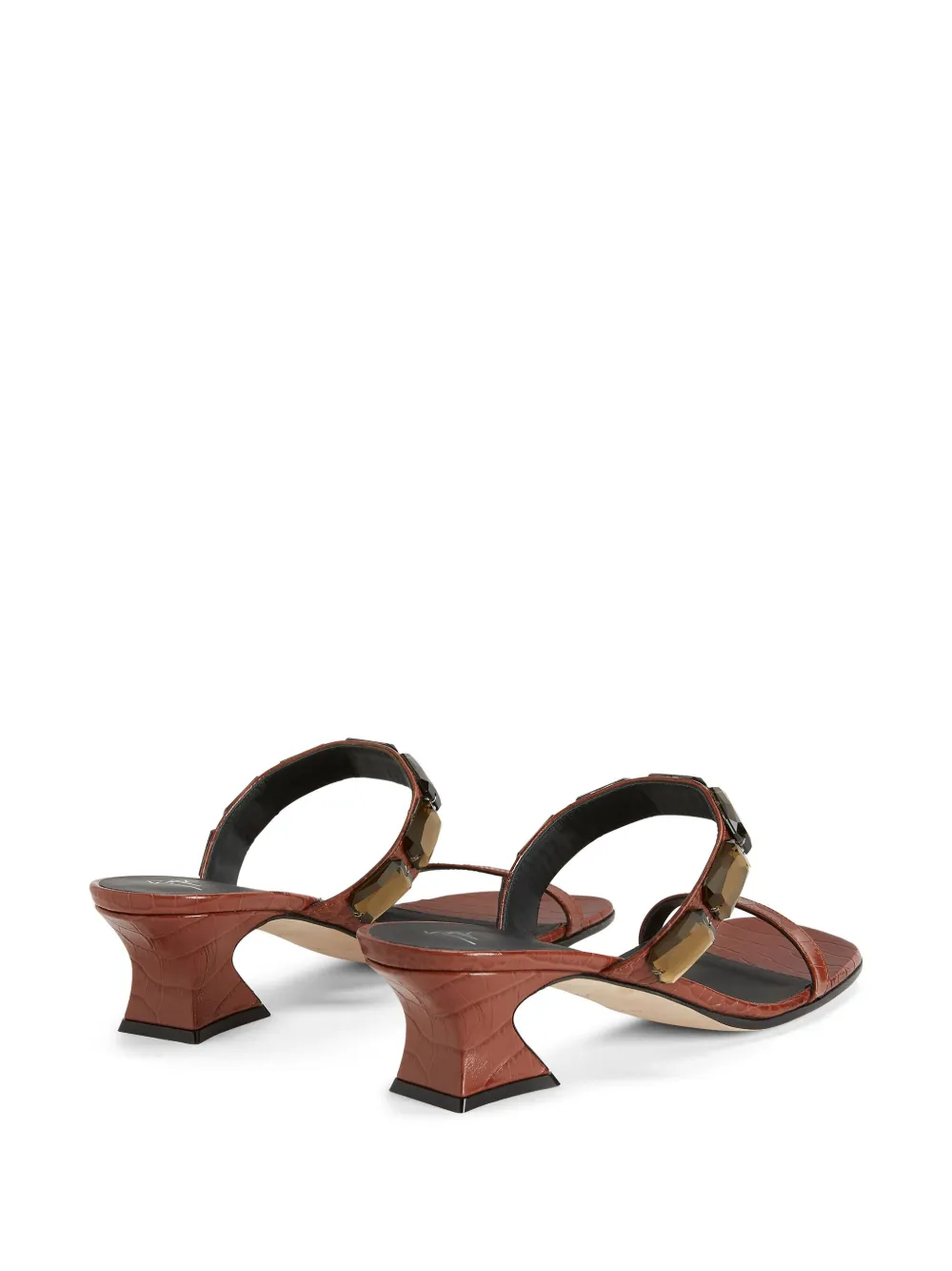 Босоножки Flaminia 45 с квадратным носком Giuseppe Zanotti, коричневый — фото 3