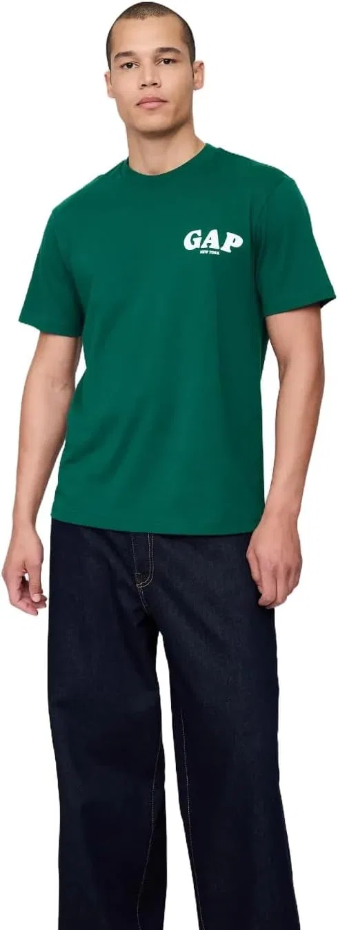 Мужская футболка с логотипом Graphic Logo Knit GAP, Rain Forest