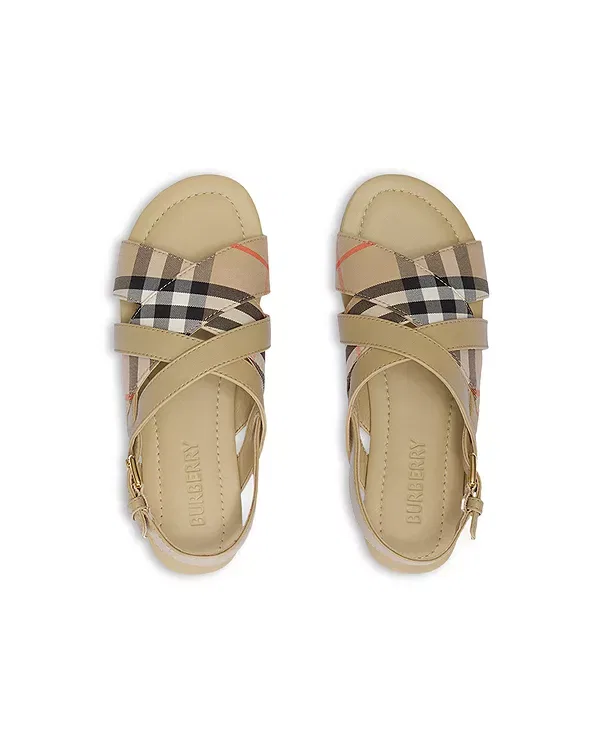 Детские сандалии для девочек с пряжкой Cleo Check Burberry, Sand Ip Check — фото 4