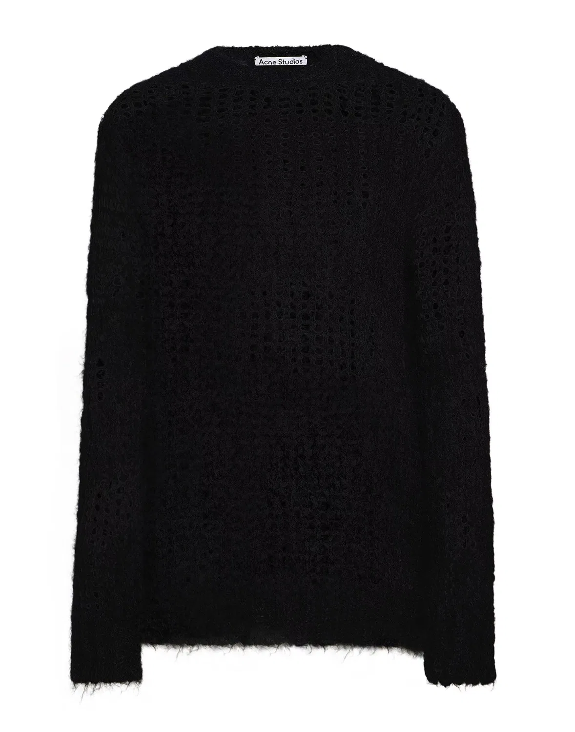 Женский джемпер ажурной вязки Acne Studios, черный