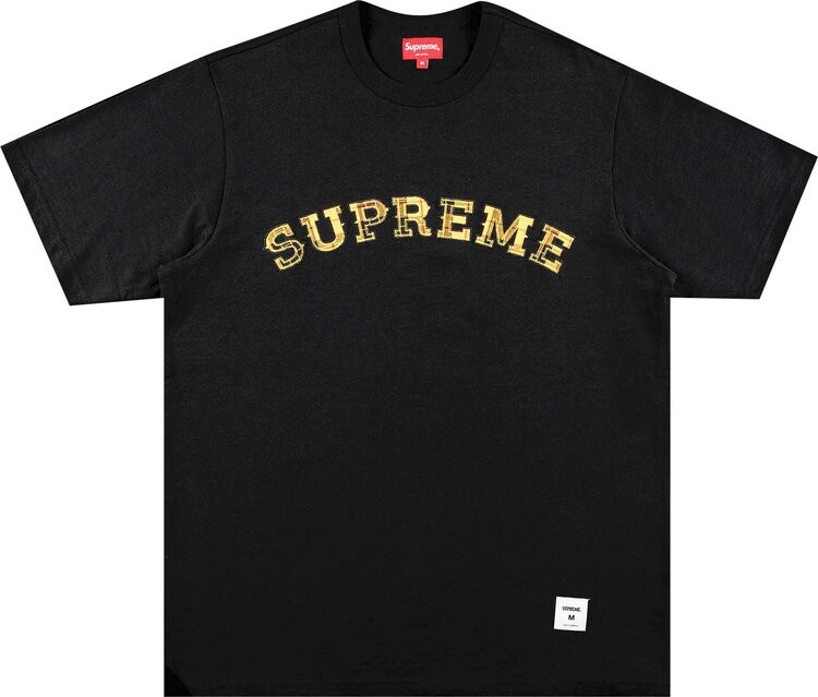 

Футболка Supreme Plaid Appliqué Short-Sleeve Top 'Black', черный