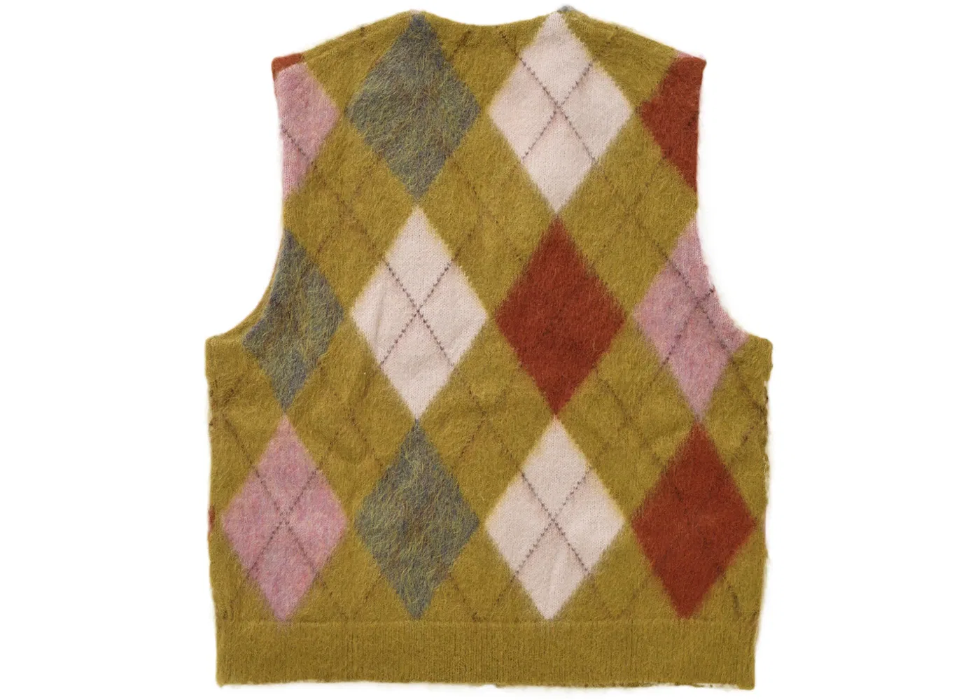Мужской жилет с принтом Supreme Brushed Argyle Zip Up Vest, Olive — фото 2