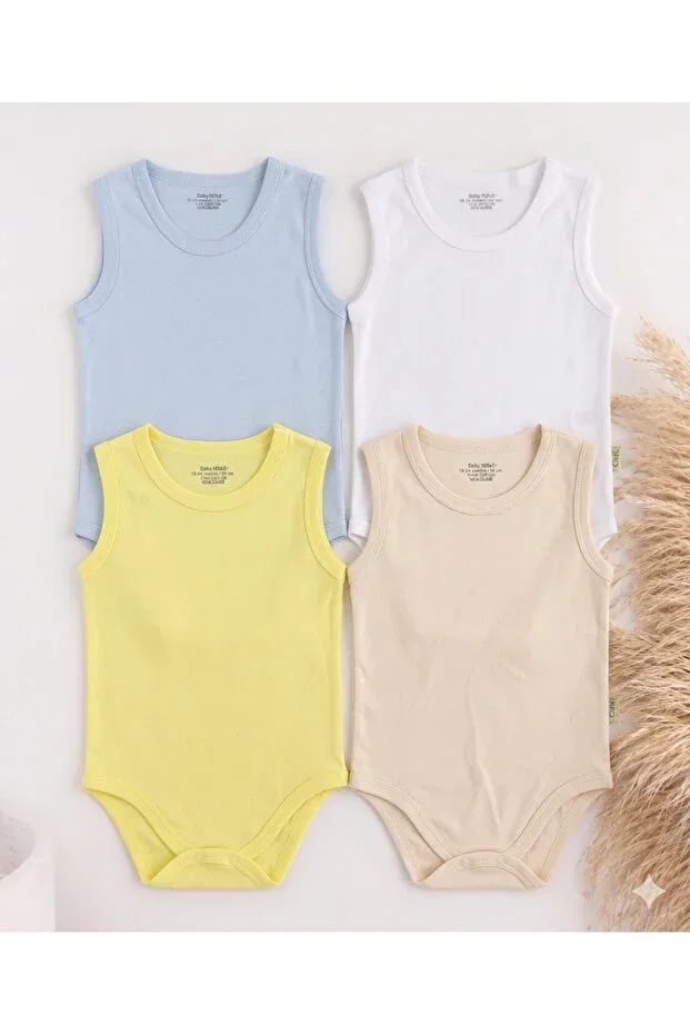 Детское боди-комбинезон для новорожденных хлопковый набор 4 шт Baby Nife, White — фото 3
