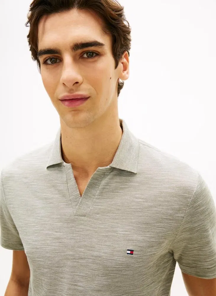 Поло с фактурным узором Regular fit Tommy Hilfiger, темно-артишоковый — фото 3