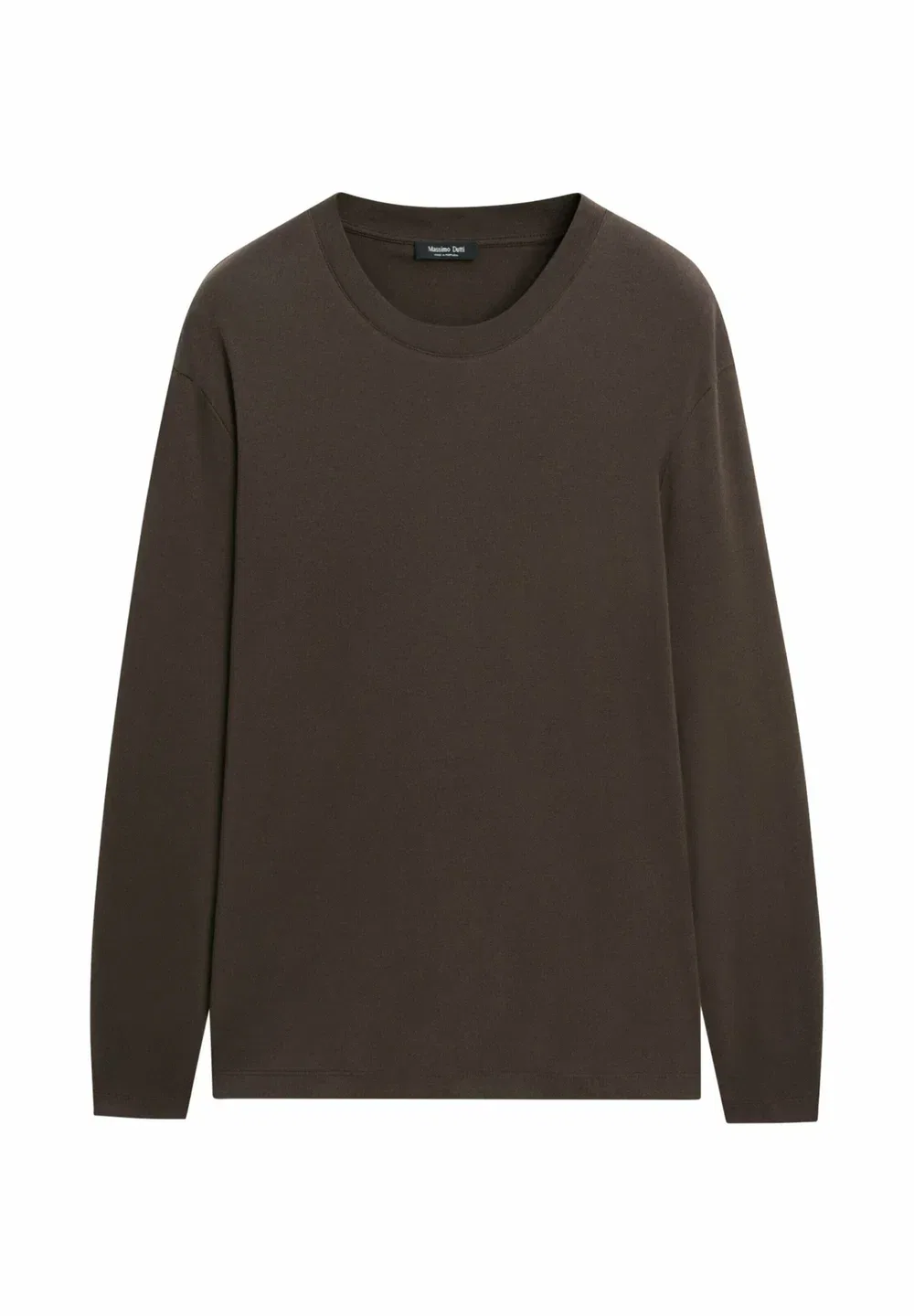 Футболка с длинным рукавом из 100% хлопка Massimo Dutti, Brown — фото 2