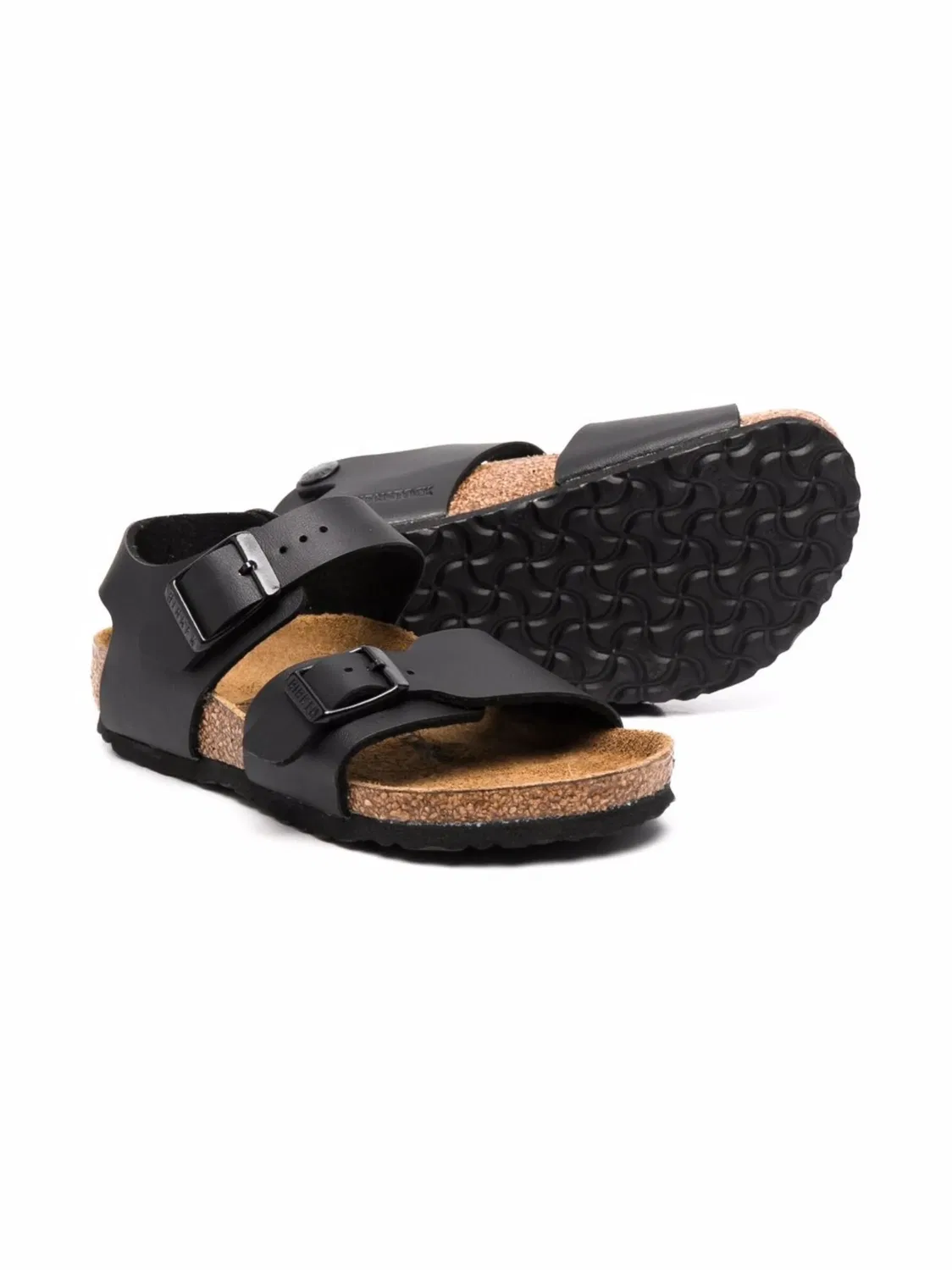 Многоярусные кожаные сандалии Birkenstock, черный — фото 3