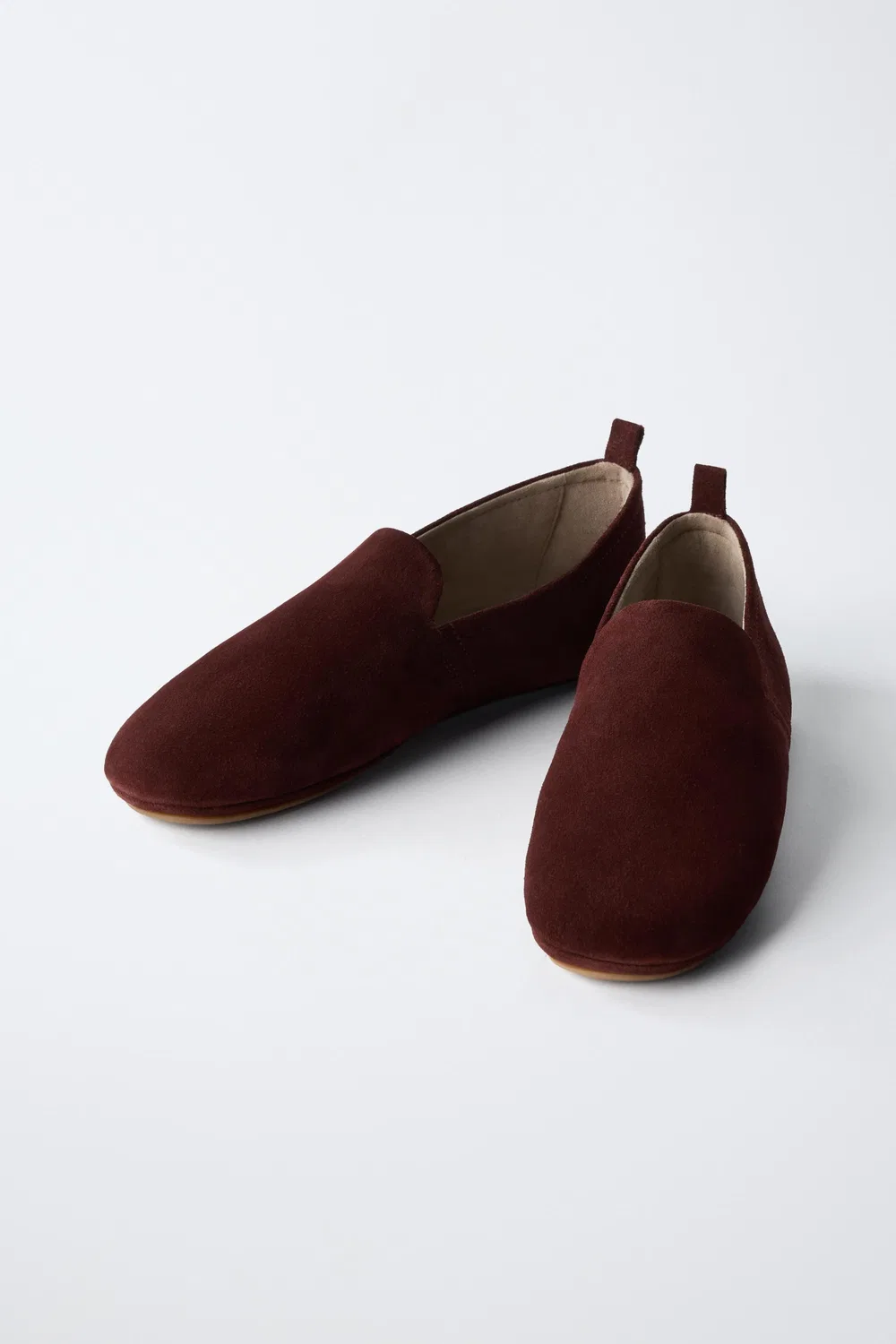 Кожаные тапочки-бабуши, лимитированная серия ZARA, Burgundy Red — фото 3