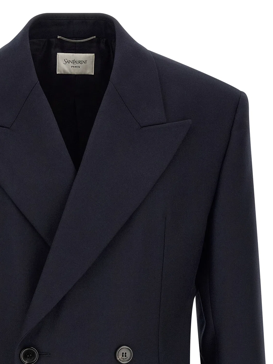 Вечерний пиджак с подплечниками Saint Laurent, синий — фото 3