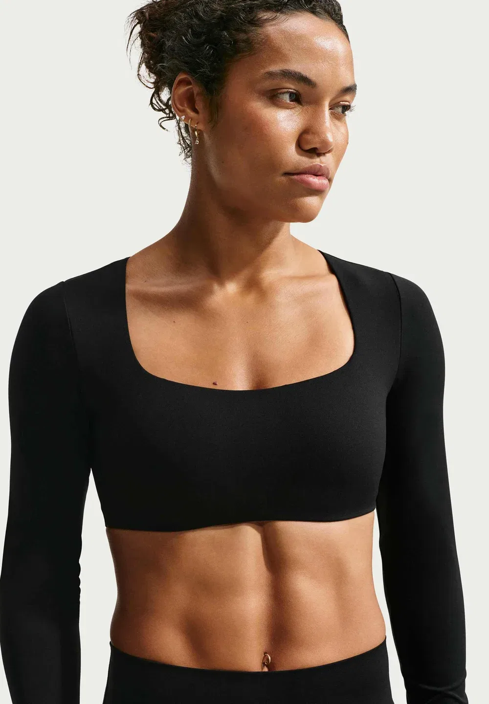 W nk df zenvy ls bra ls snl - топ с длинными рукавами Nike Performance, Black/Cool Grey — фото 4