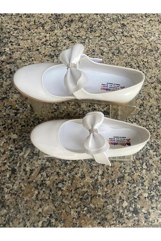 Детские балетки без каблука Aysun Ayakkabı, White