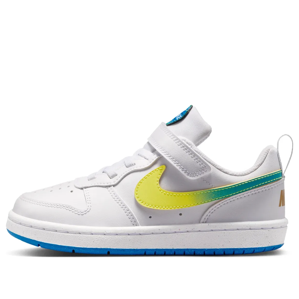 Детские кроссовки с синтетическим верхом Court Borough Low 'White SoarSonic Yellow' Nike, White/Soar/Sonic Yellow