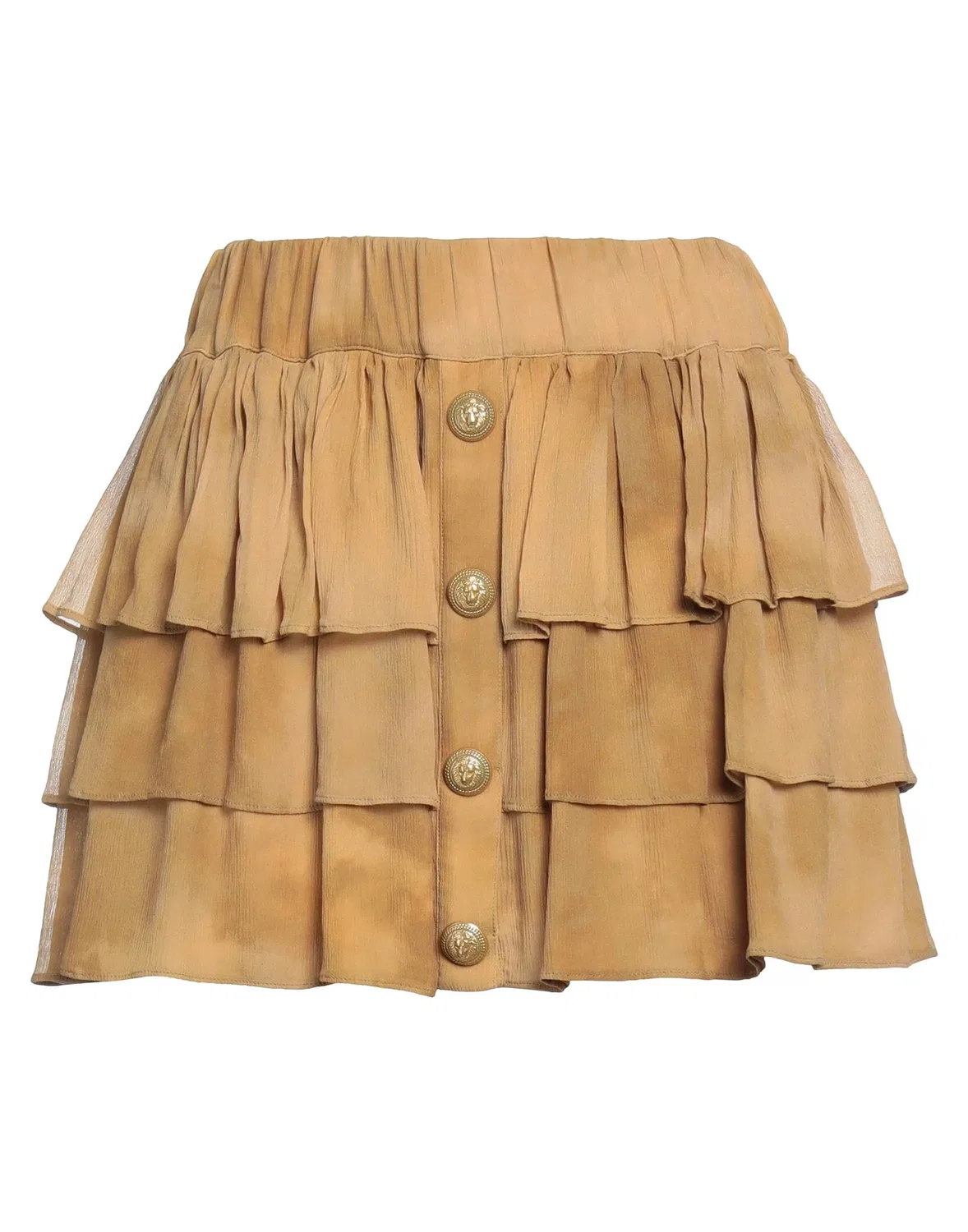 Женская юбка с драпировкой из крепа Khaki Balmain, хаки