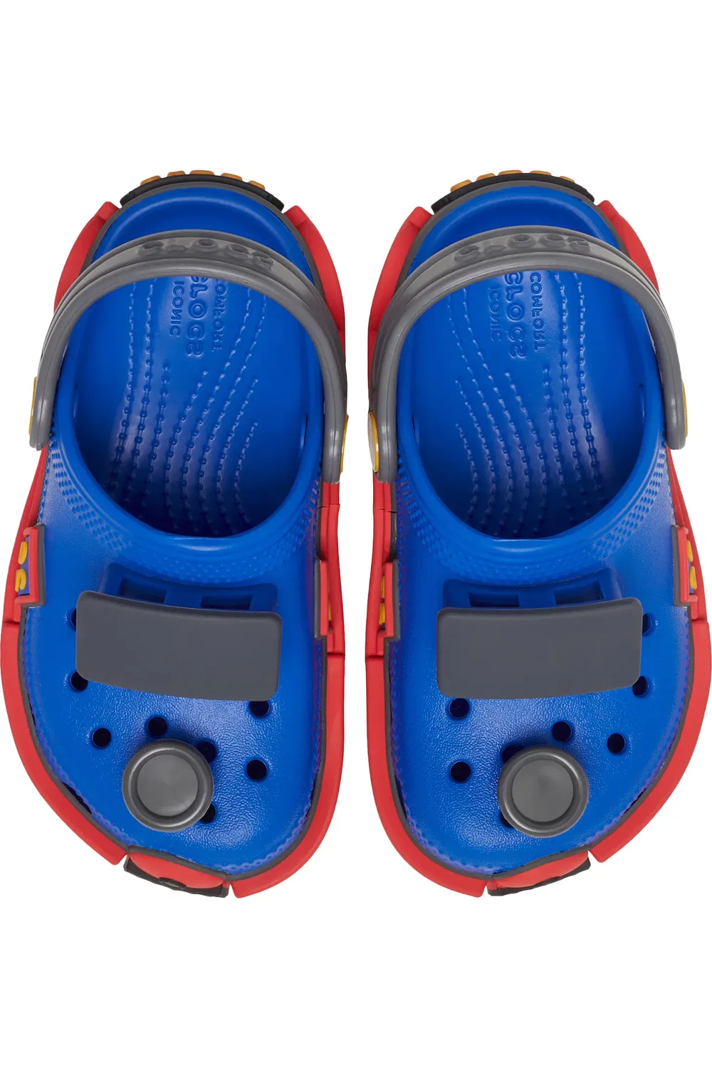 Детские сабо с паровозиком Classic Clog CROCS, Blue Bolt/Carbon — фото 3