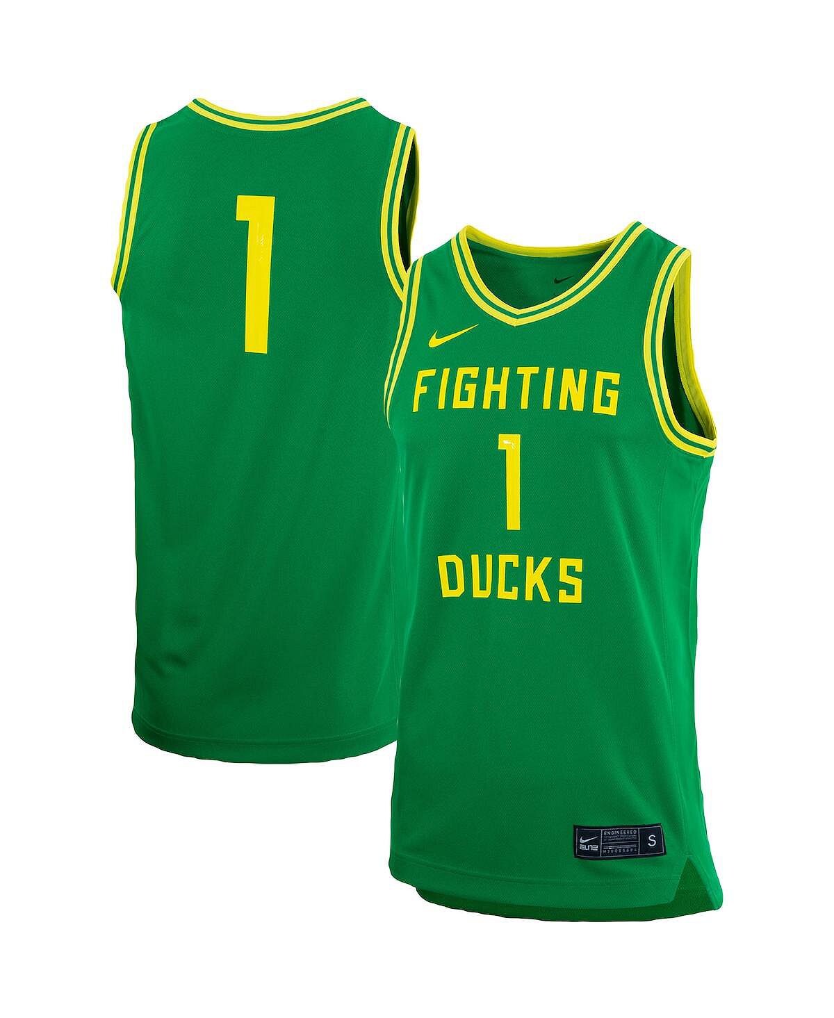 

Мужская баскетбольная майка #1 green oregon ducks replica team Nike, зеленый
