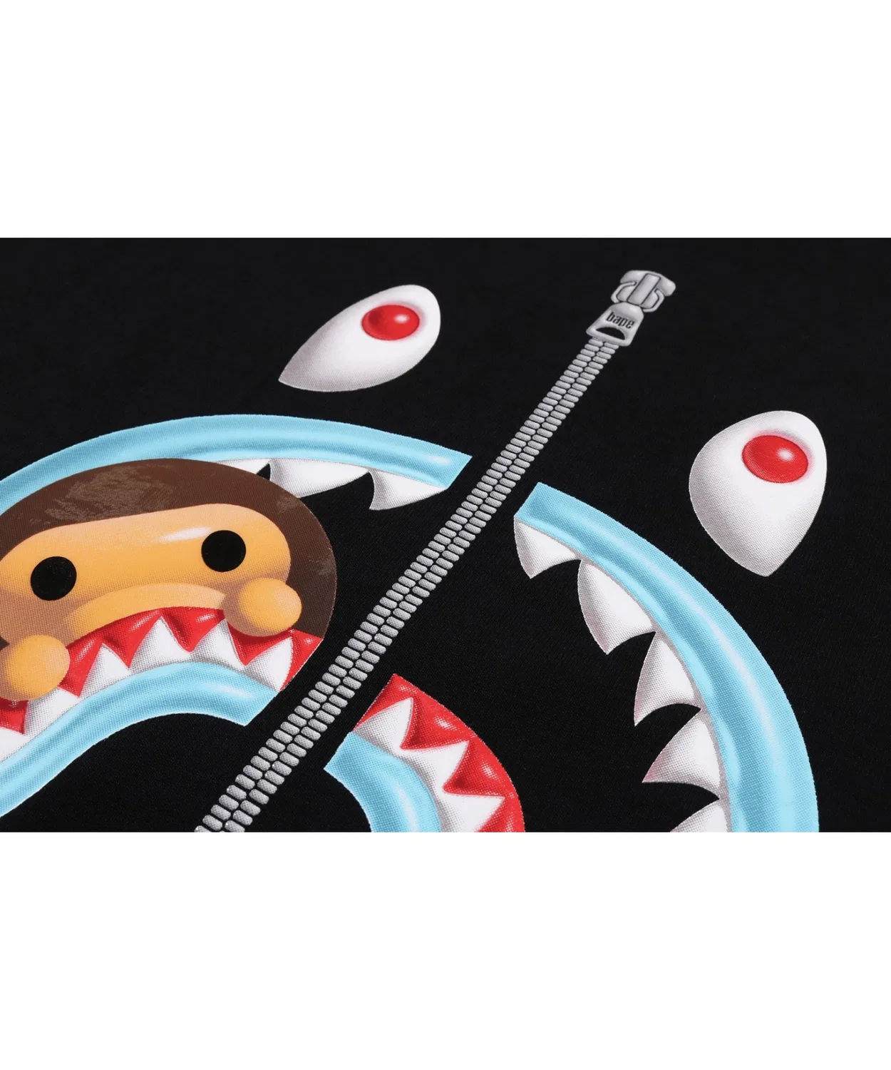 Детская футболка с коротким рукавом, с принтом, 3D MILO SHARK TEE A BATHING APE, White — фото 3