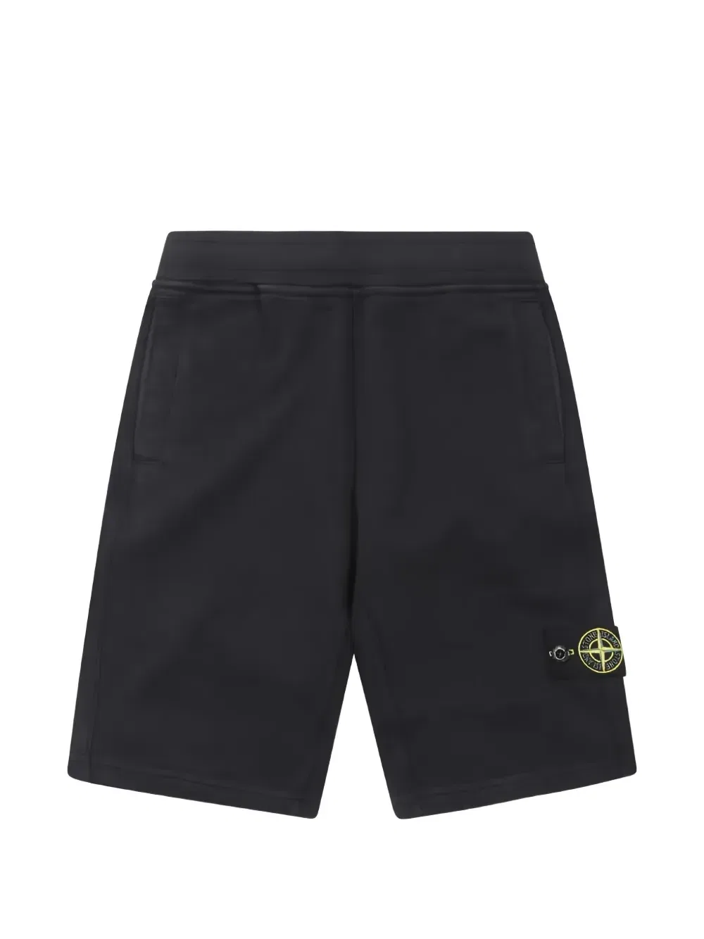 Шорты хлопковые с логотипом-нашивкой Stone Island Junior, синий