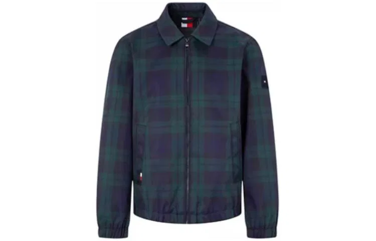 Мужская куртка с лацканами в клетку Blue Plaid 0MS Tommy Hilfiger, Blue Plaid 0MS