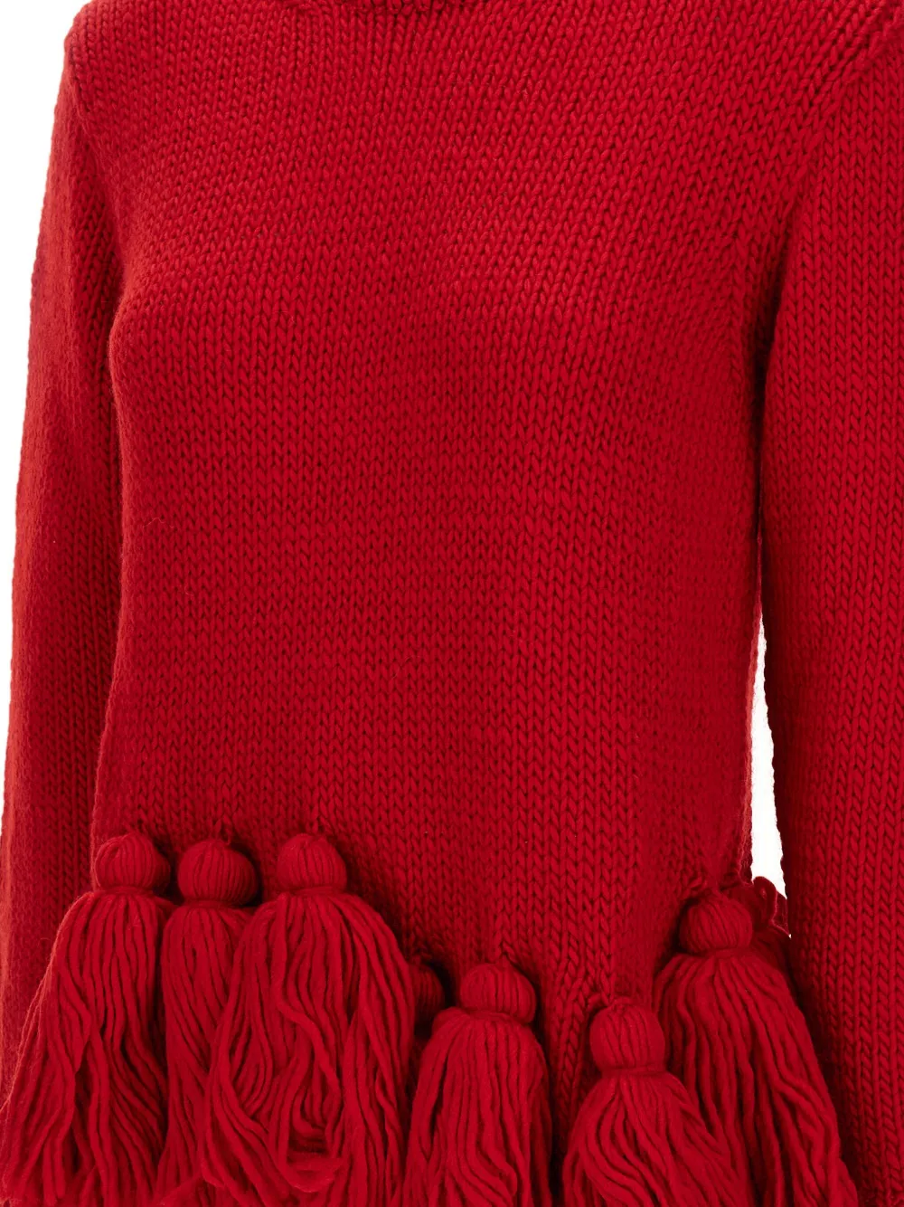 Свитер с бахромой и кисточками COMME DES GARCONS, красный — фото 3