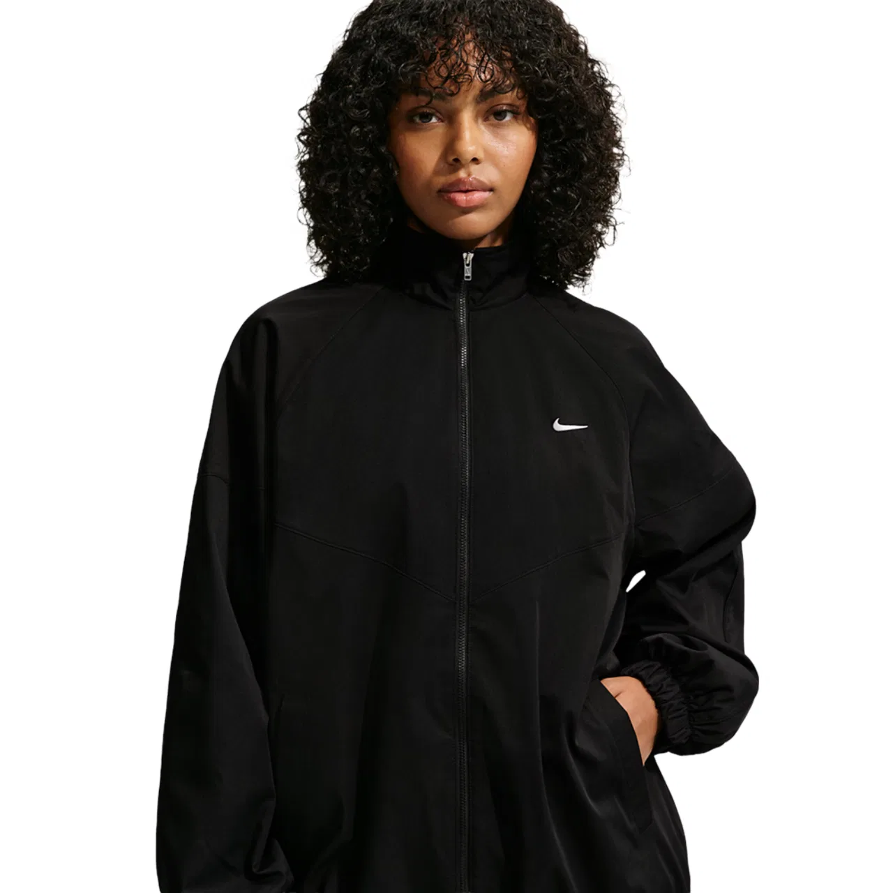 Женская куртка с оверсайз-кроем Nike Essential OS Track Jacket, Black/Black/White
