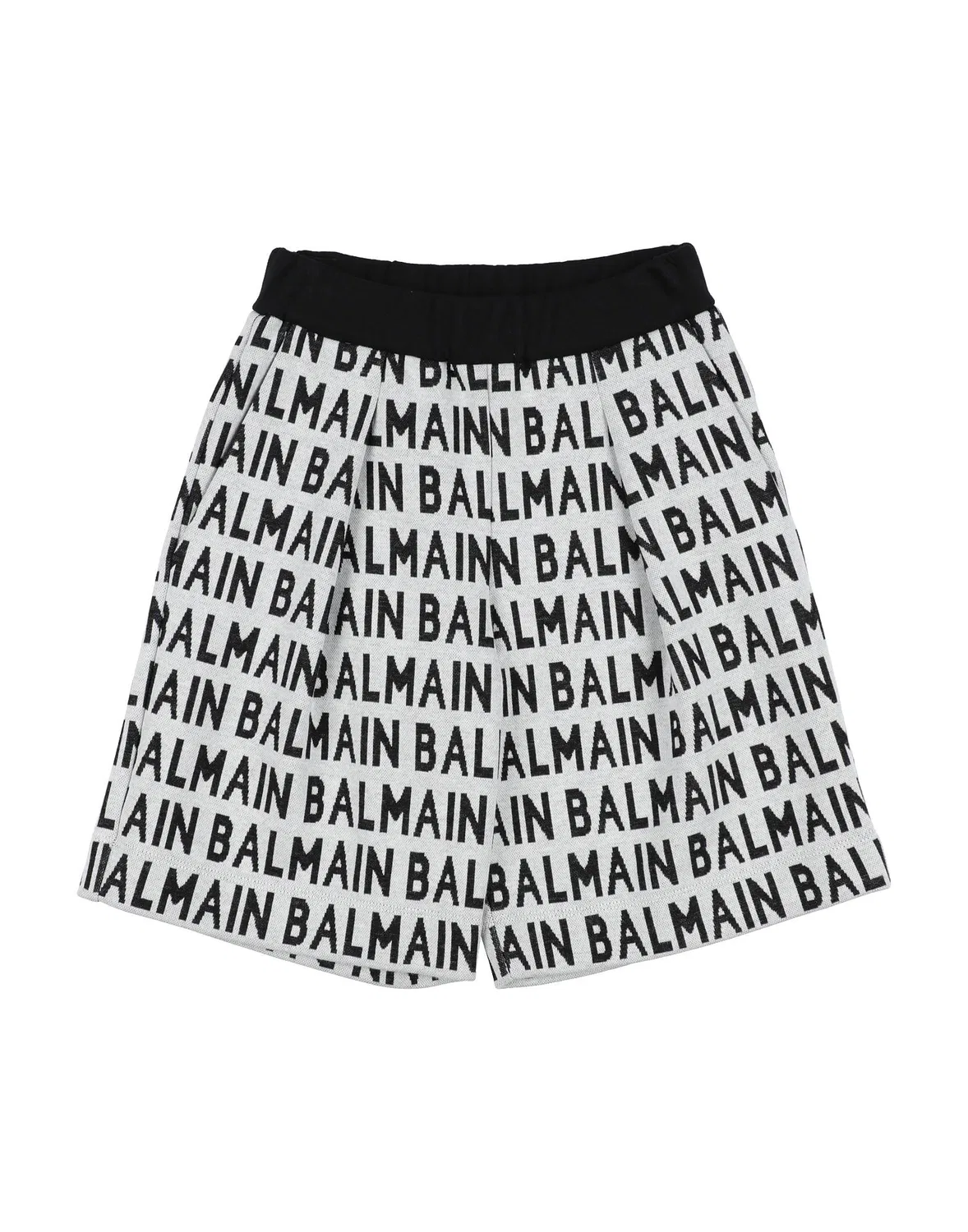 Детские шорты из флиса с принтом Balmain, светло-серый