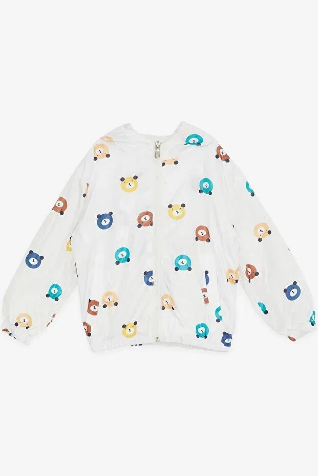 Детская куртка для девочек с принтом Teddy Bear Pattern Breeze, White — фото 4