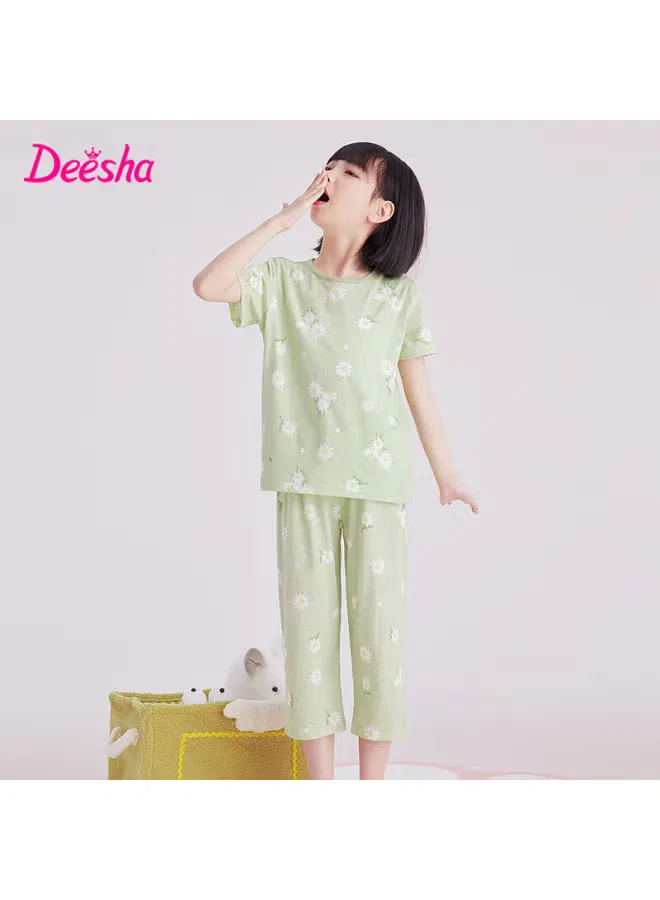 Комплект домашней одежды с цветочным принтом Easyto Deesha, зеленый — фото 4