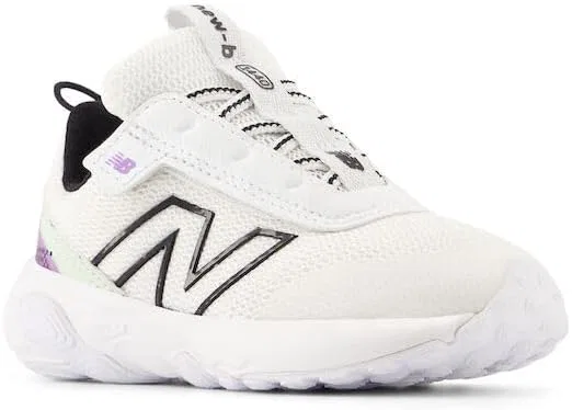 Детские кроссовки для девочек с липучкой New-b 1440 V1 New Balance, White/Black/Purple Fade — фото 4