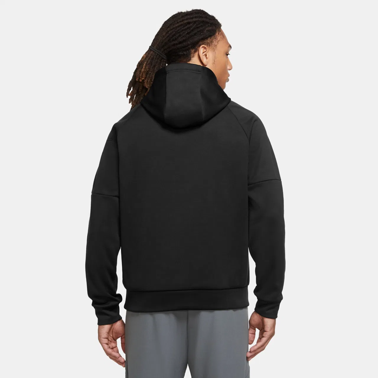 Мужской худи с капюшоном из флиса Therma Fleece Pullover Hoodie Nike, Black/Black/White — фото 2