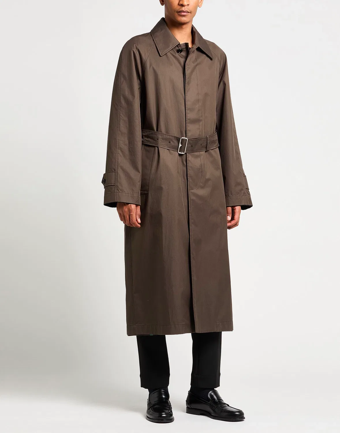 Мужское пальто-тренч однобортное с поясом Burberry, Lead — фото 2
