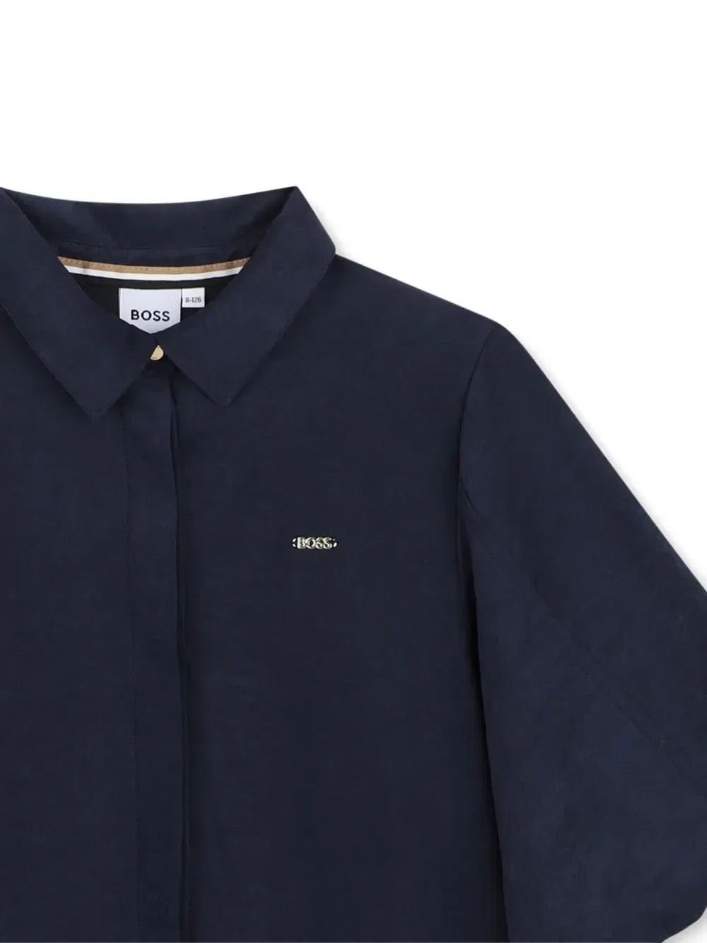 Платье с объемными рукавами Boss Kidswear, синий — фото 3