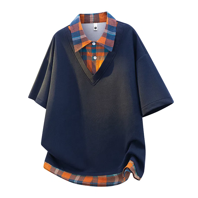 Детская футболка с воротником Sugarfunk, Upgraded Navy Blue