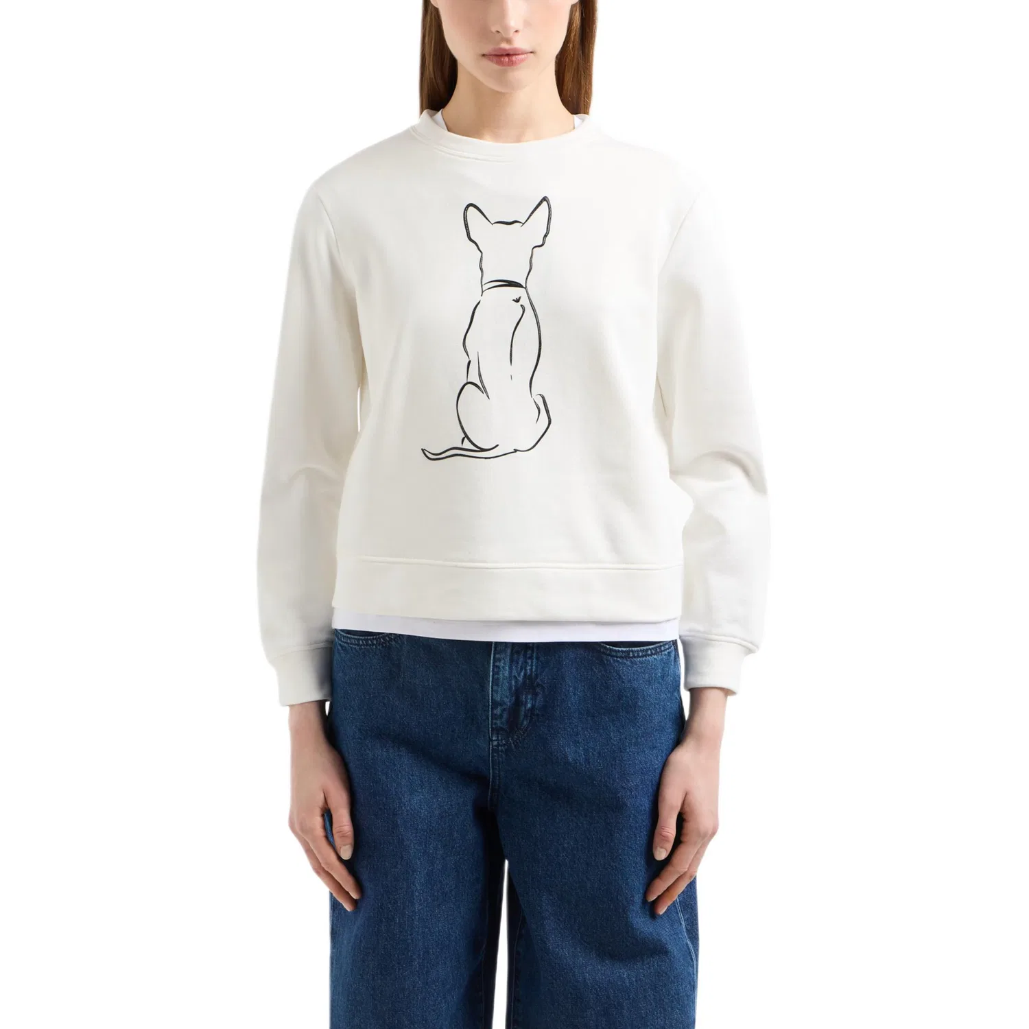 Женский свитшот с принтом We Love Dogs #27 EMPORIO ARMANI, White — фото 3