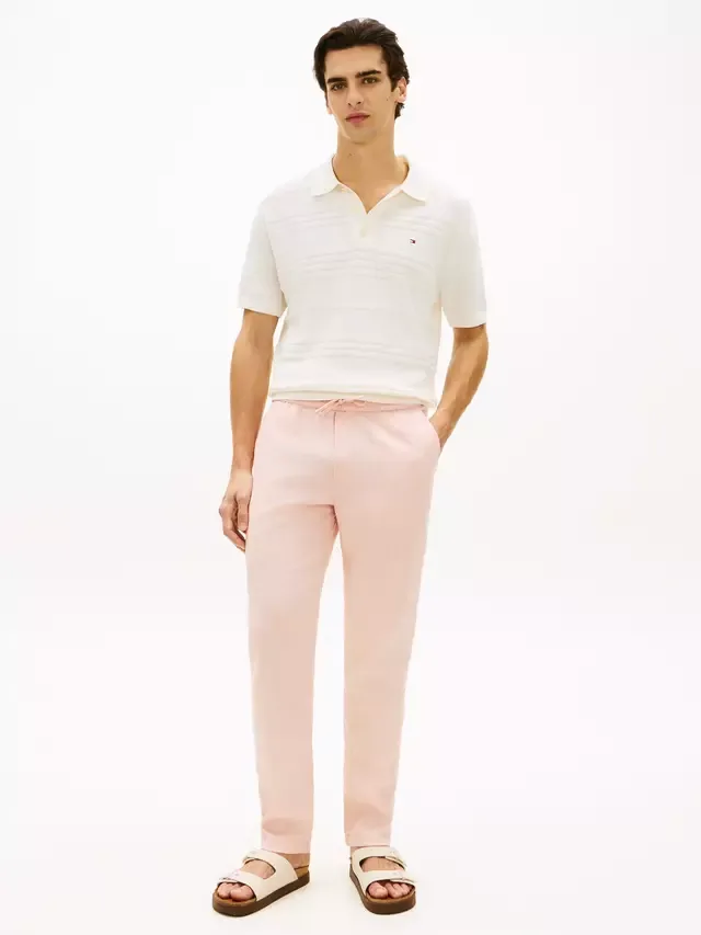 Зауженные брюки-чиносы Harlem из льняной смеси Tommy Hilfiger, Light Pink — фото 2