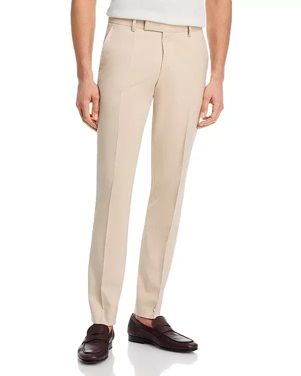 Мужские классические брюки со складками Wenten Extra Slim Fit Boss, Open Beige
