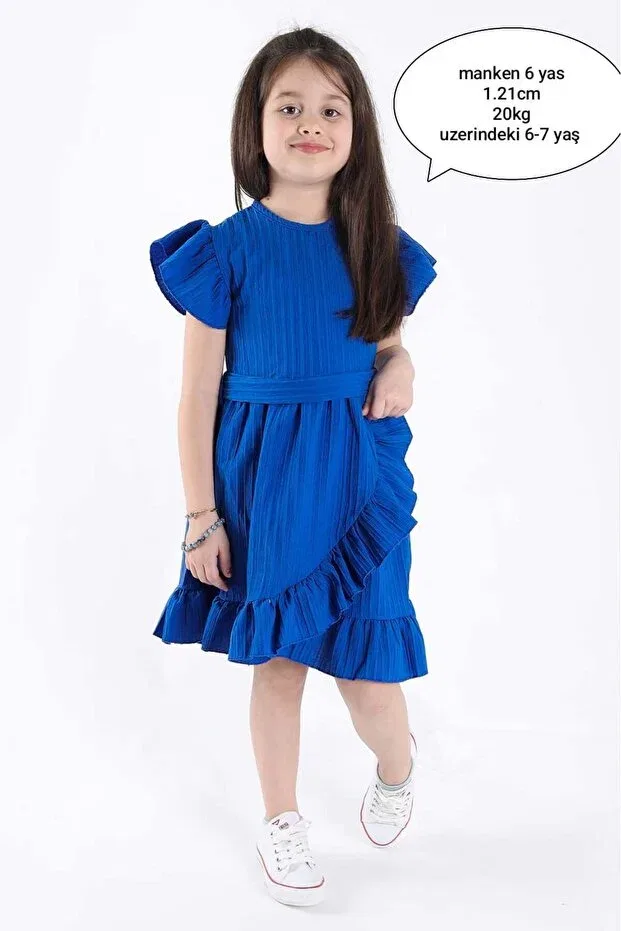 Детское платье для девочек с рюшами Ruffle Pam Sax Aden Kids, Ruffle Pam Sax