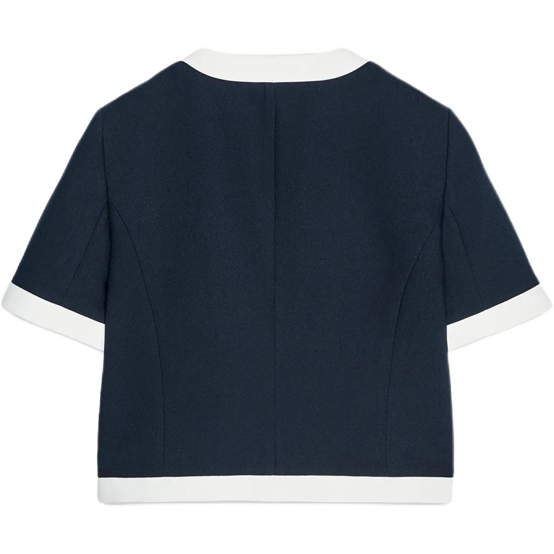 Женский деловой костюм с круглым вырезом, синий, ZARA, Sea Blue — фото 3