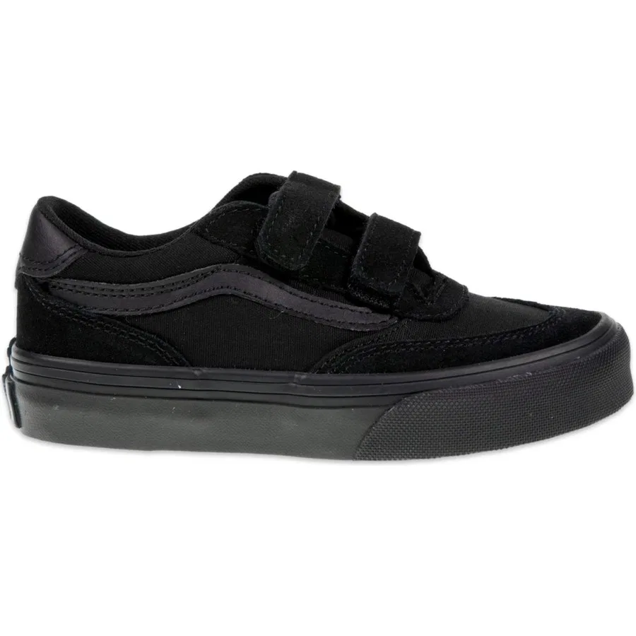 Кроссовки детские на липучках Brooklyn Ls V Vans, Черный — фото 2