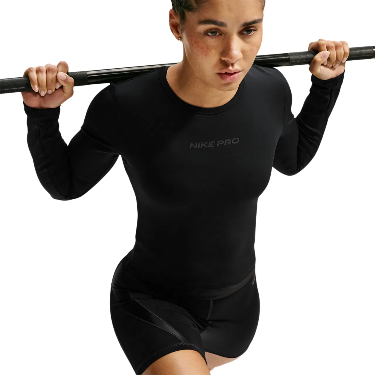 Женский топ Nike Pro Sculpt LS, Black/Black — фото 3