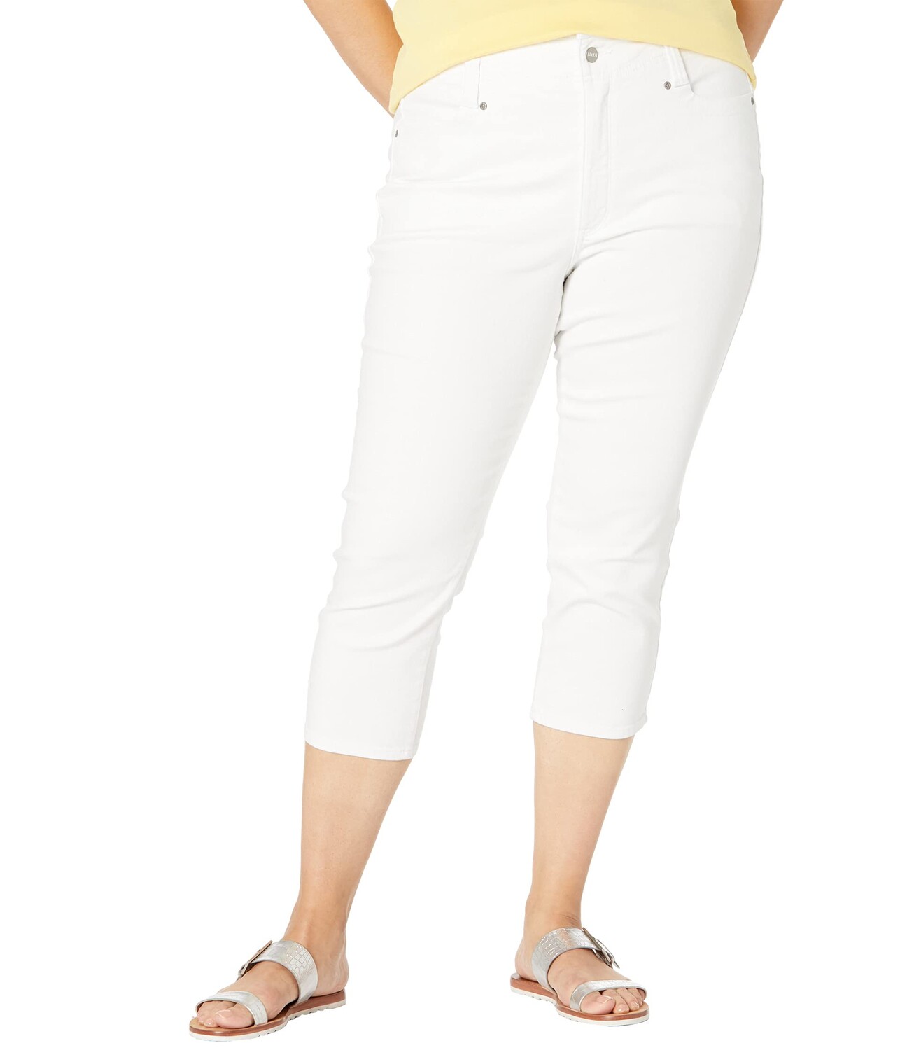 

Джинсы NYDJ Plus Size, Plus Size High-Rise Ami Capris in Optic White