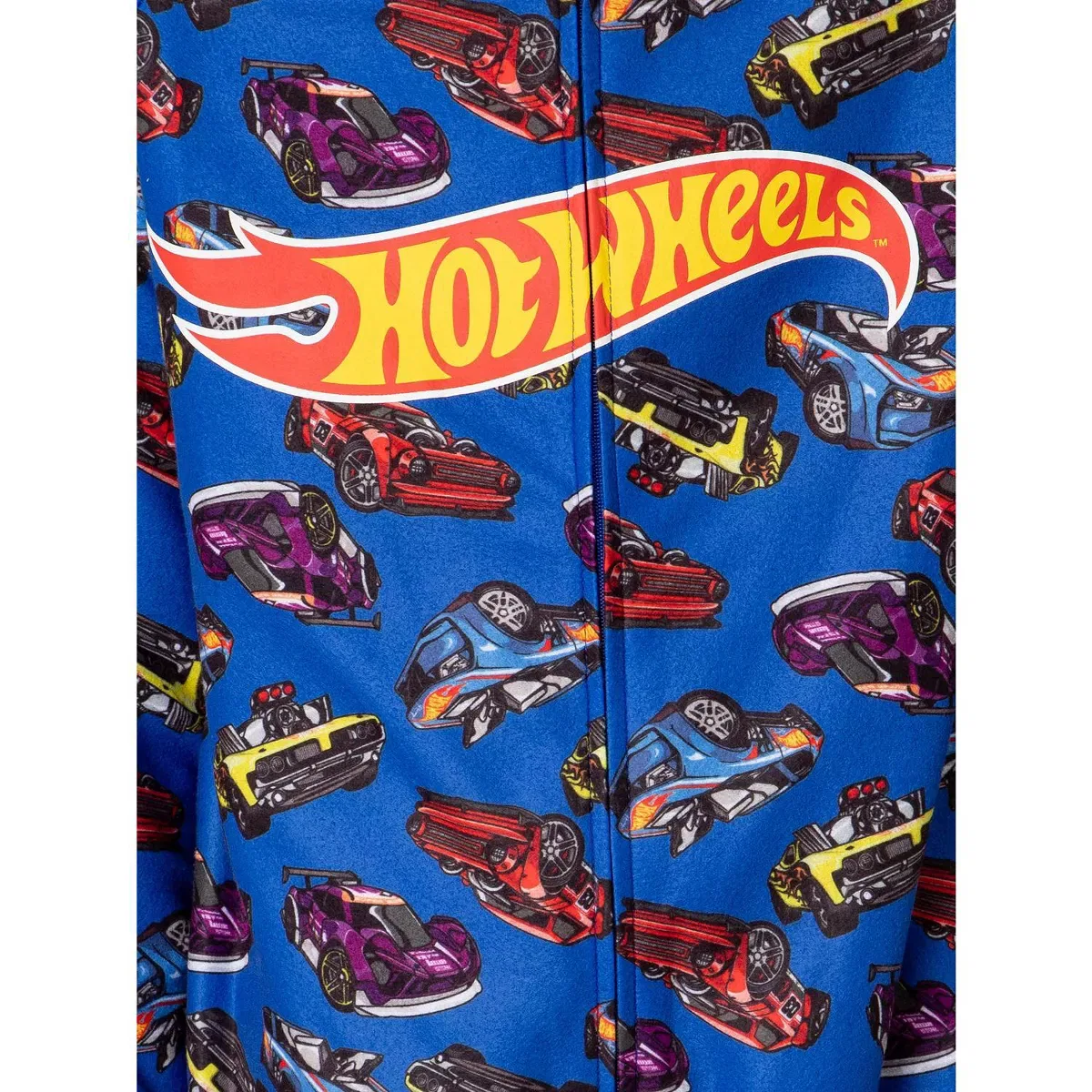 Детский пижамный комбинезон для мальчиков с принтом Hot Wheels, Blue — фото 3