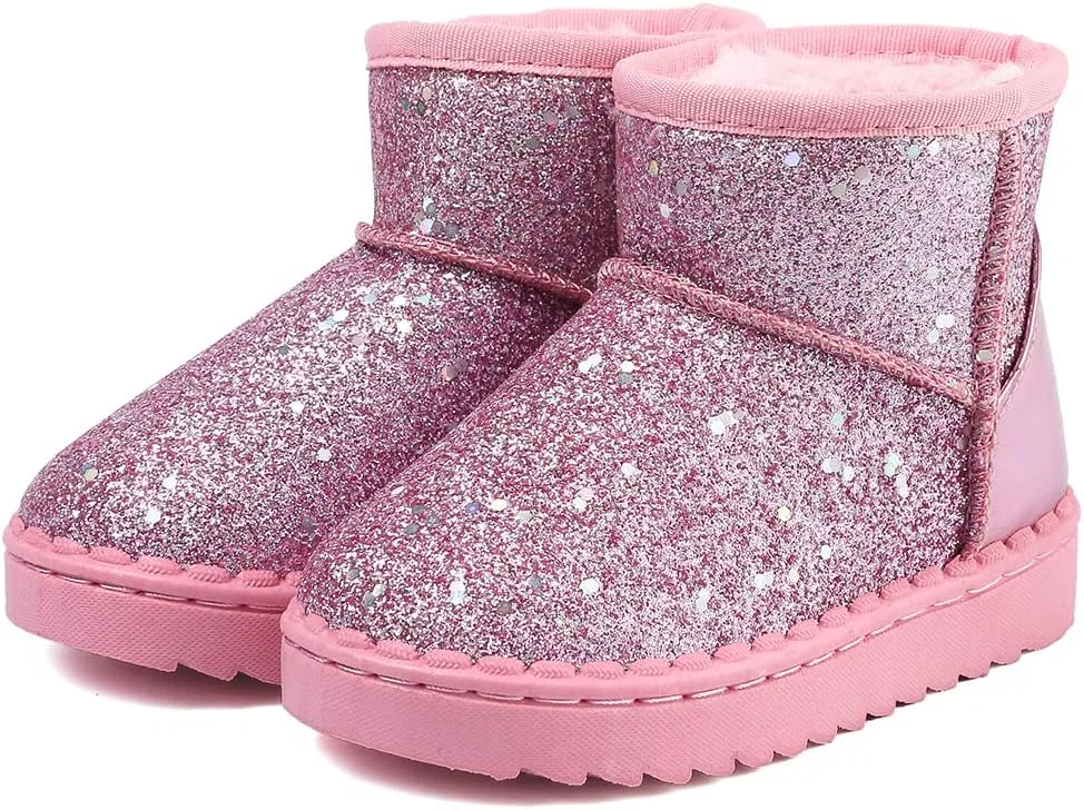 Детские зимние сапоги для девочек с блестками Blue Line, Pink
