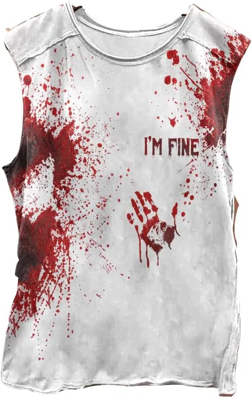 Мужская футболка с принтом I'm Fine, Halloween, Snow