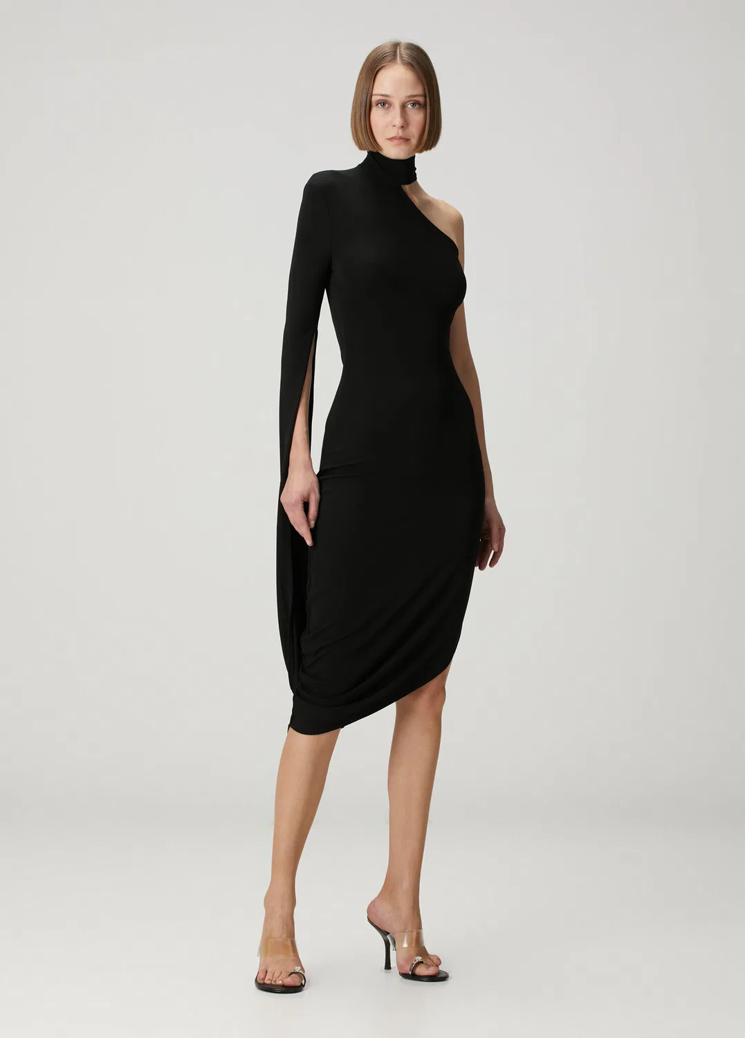 Платье миди асимметричное Alexander Wang, black