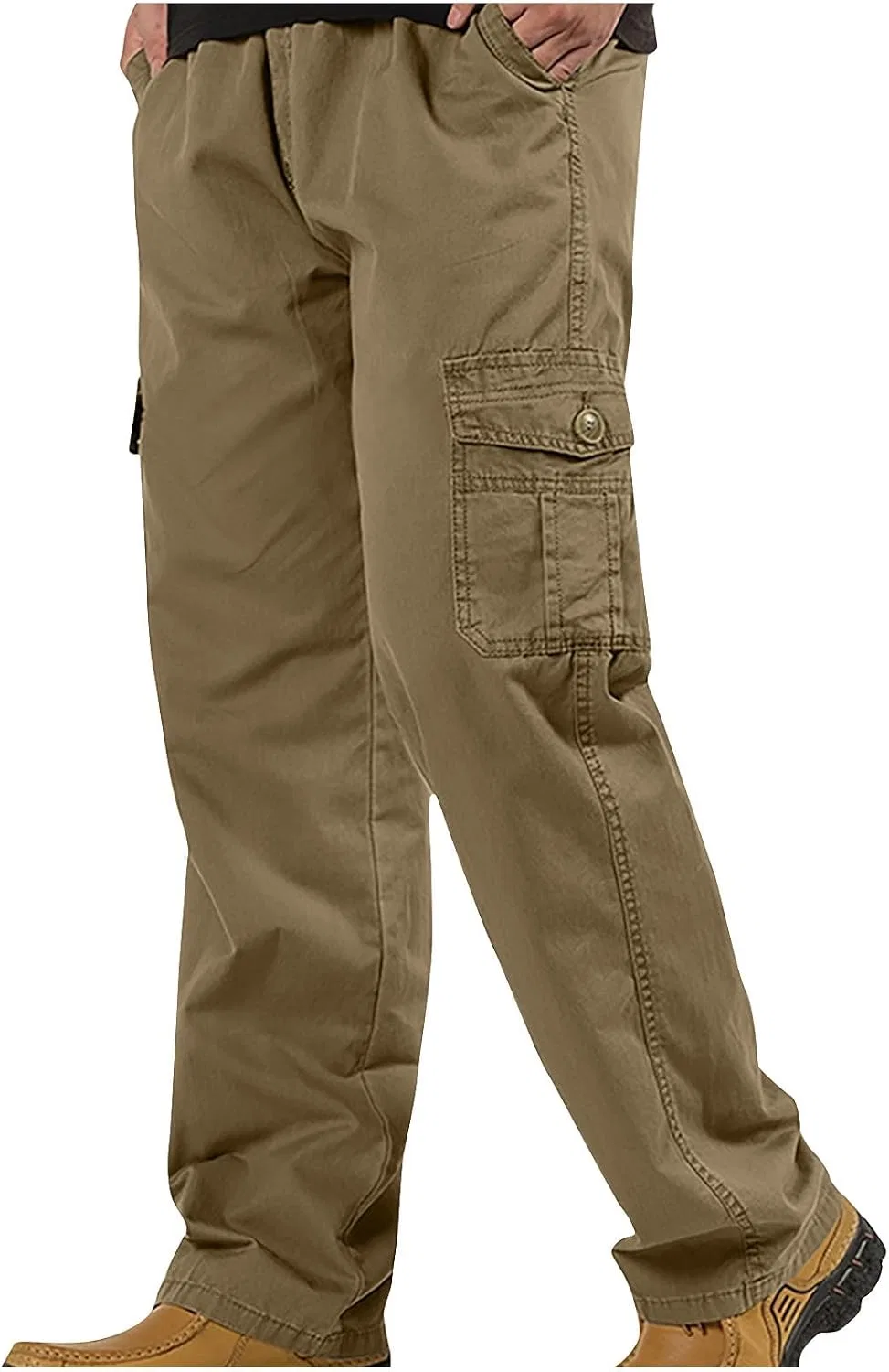 Мужские брюки прямого кроя из хлопка Khaki