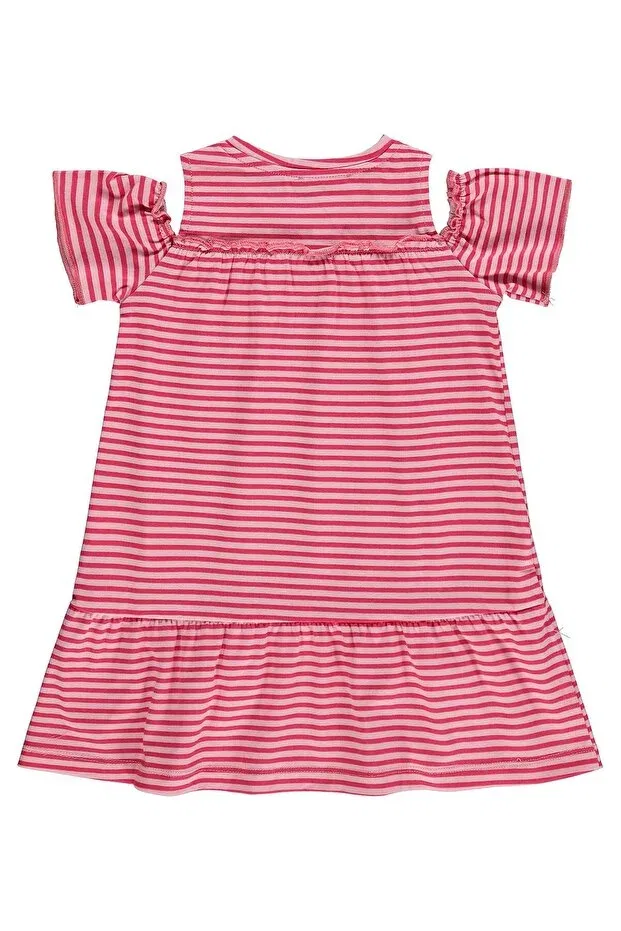 Детское платье для девочек с принтом Cherry Embroidered Striped Dress Civil Girls, Fuchsia — фото 2