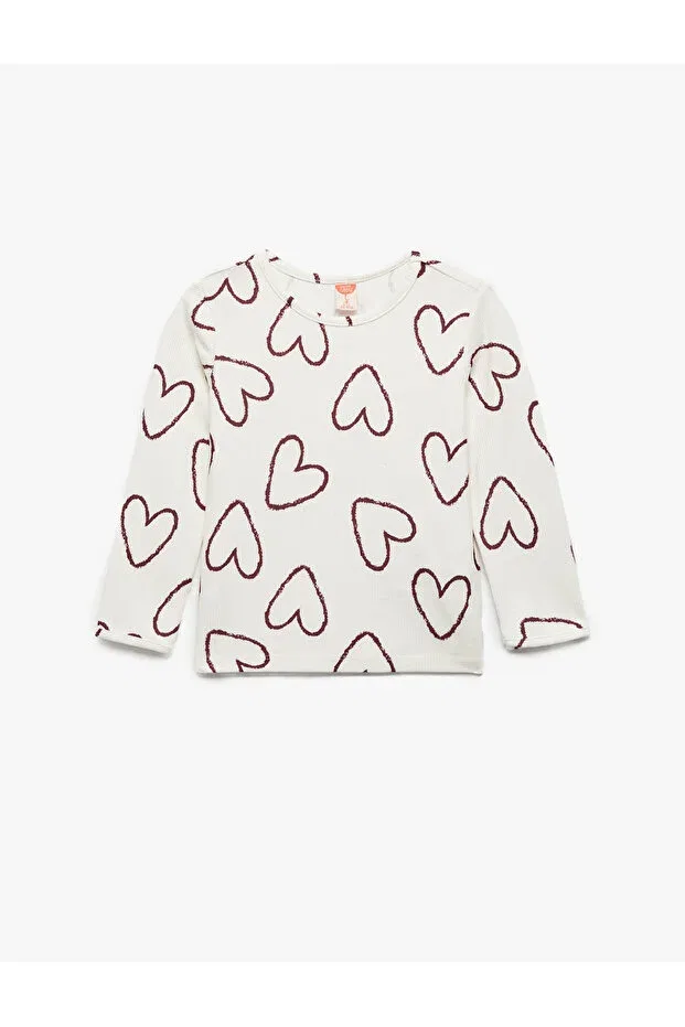 Детское для мальчиков футболка с длинным рукавом с принтом Koton, Ecru Patterned