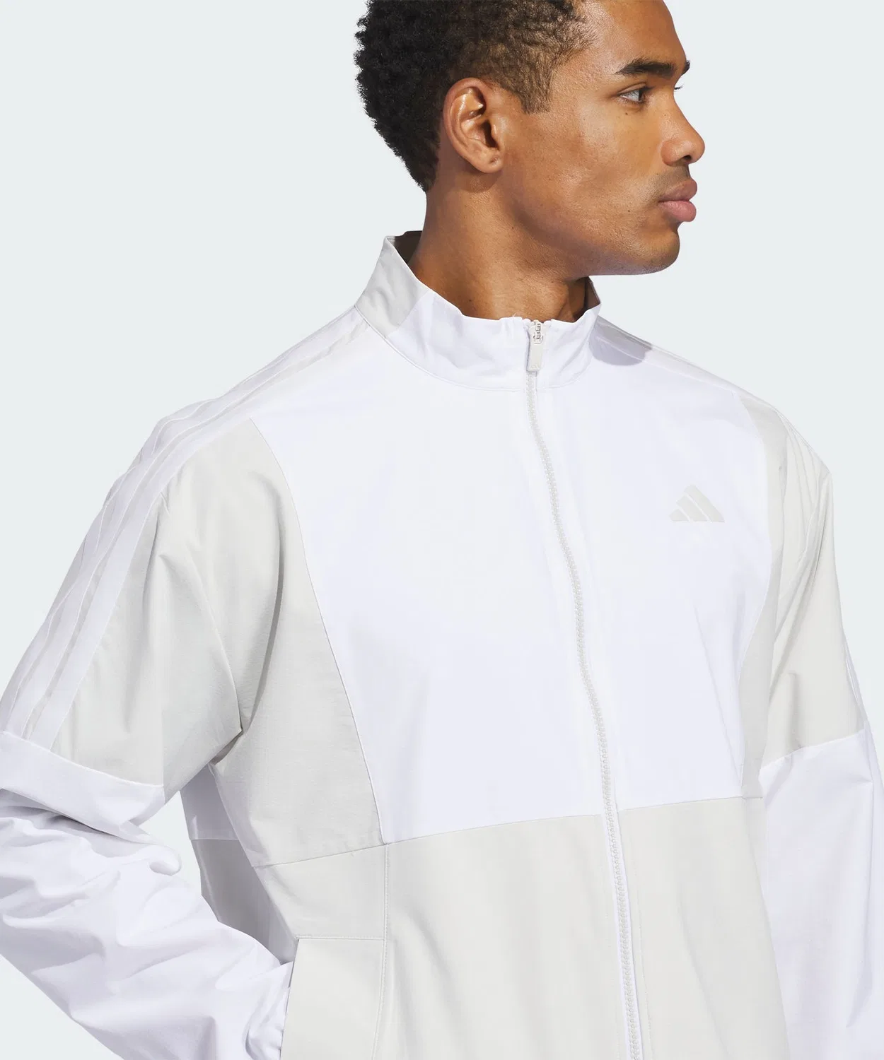 Мужская куртка-ветровка с подкладкой Beyond Twisted Weave Full Zip Windbreaker Adidas, Grey — фото 4