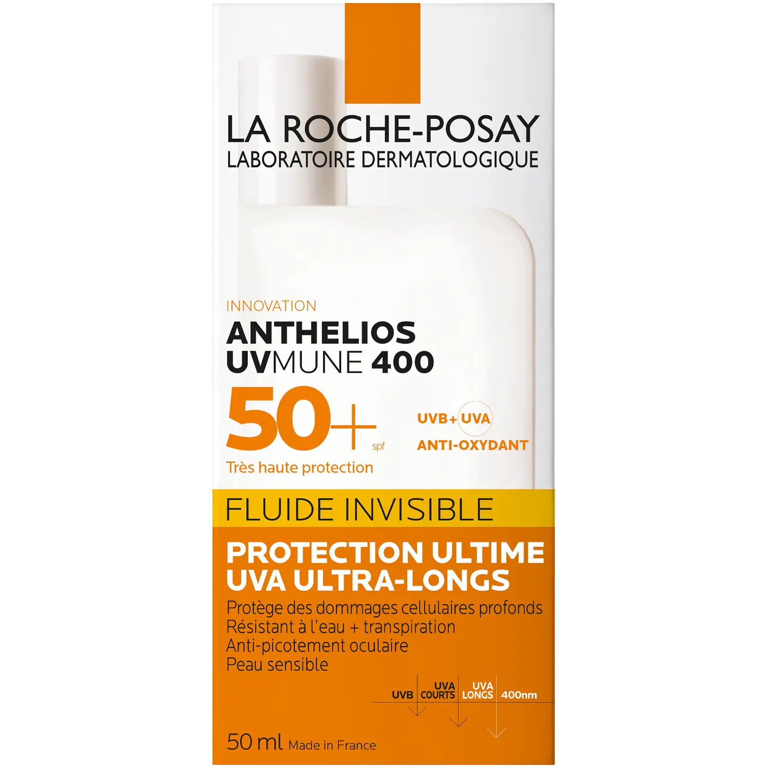 La Roche-Posay Anthelios UVmune 400 невидимый флюид для лица с фильтром SPF50+, 50 мл — фото 3